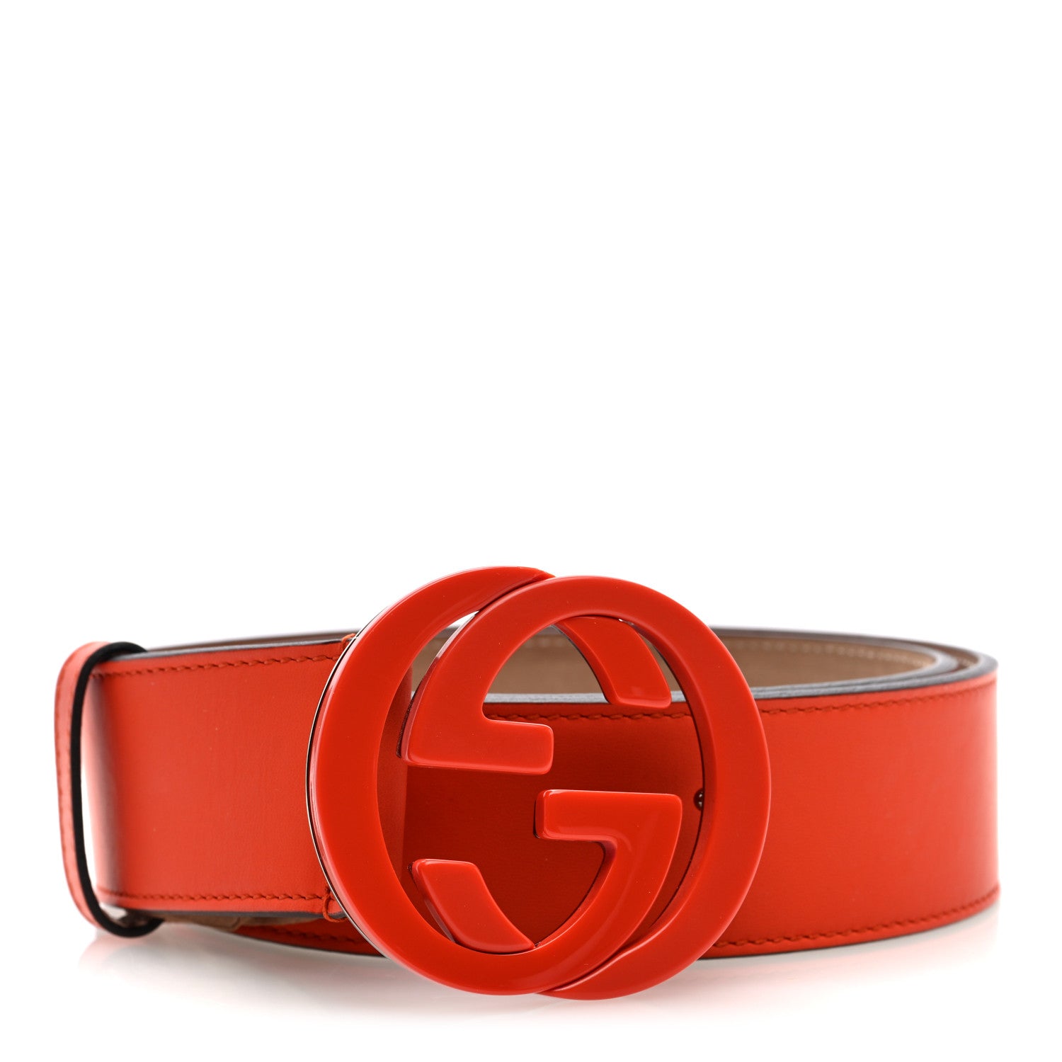 Gucci Nubuck Interlocking G Belt 85 34 Deep Orange 1 of 4