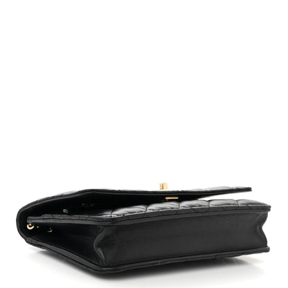 Chanel Lambskin Enamel Quilted Pearl Crush Wallet On Chain WOC Black 4 of 12