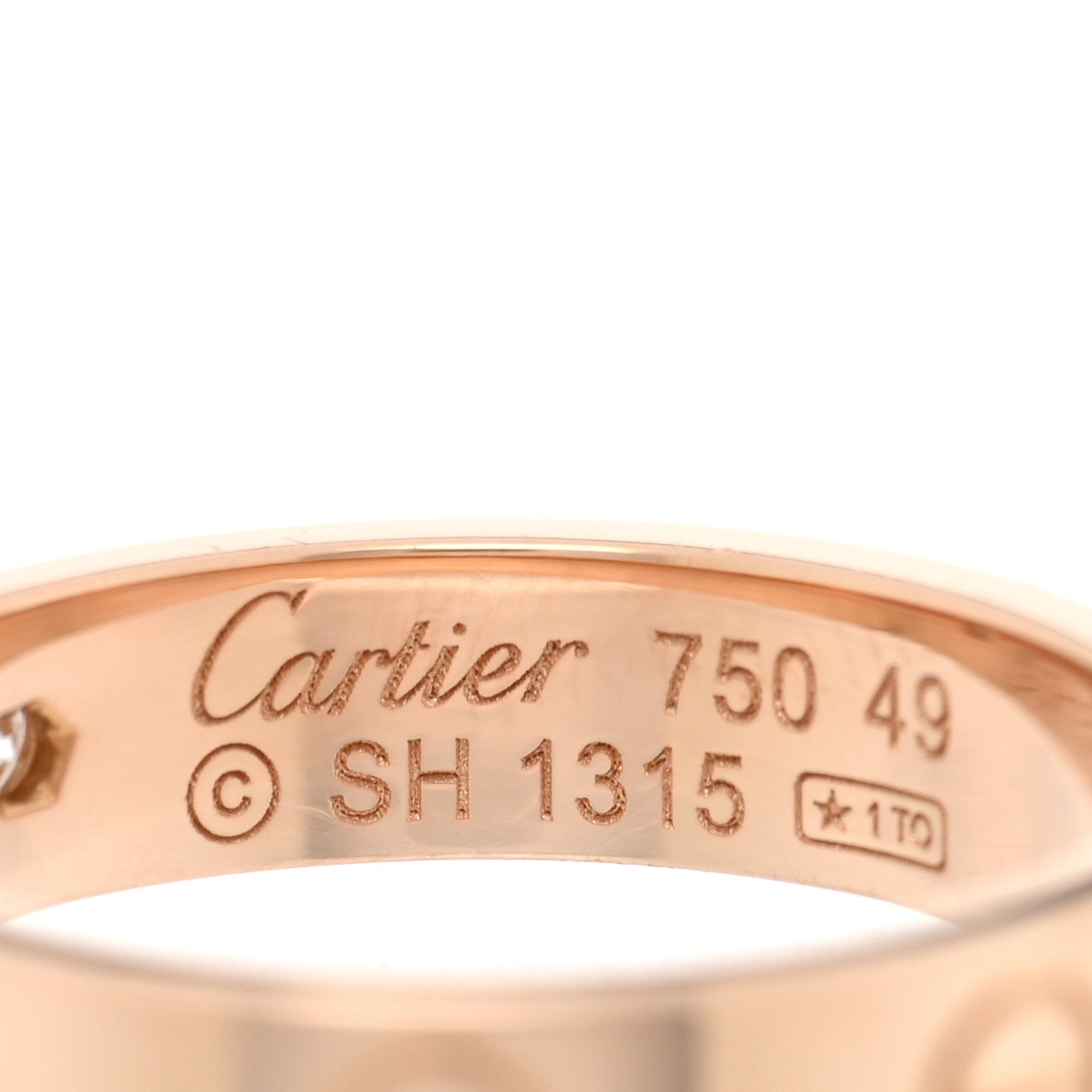 Cartier 18K Pink Gold Diamond 4mm LOVE Wedding Band Ring 49 5 4 of 4