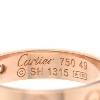 Cartier 18K Pink Gold Diamond 4mm LOVE Wedding Band Ring 49 5 4 of 4