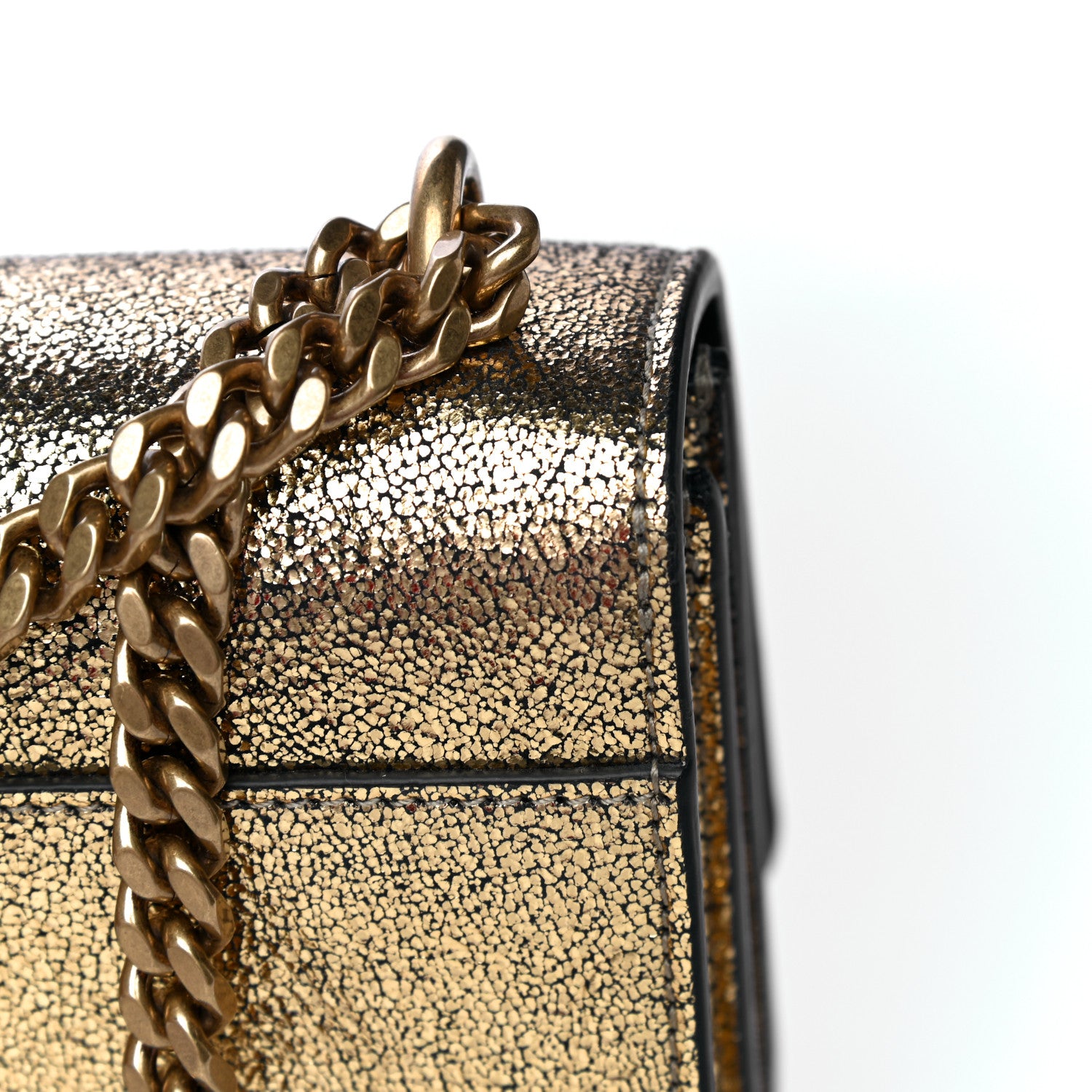 Saint Laurent Metallic Sparkle Calfskin Small Monogram Sunset Gold 16 of 23