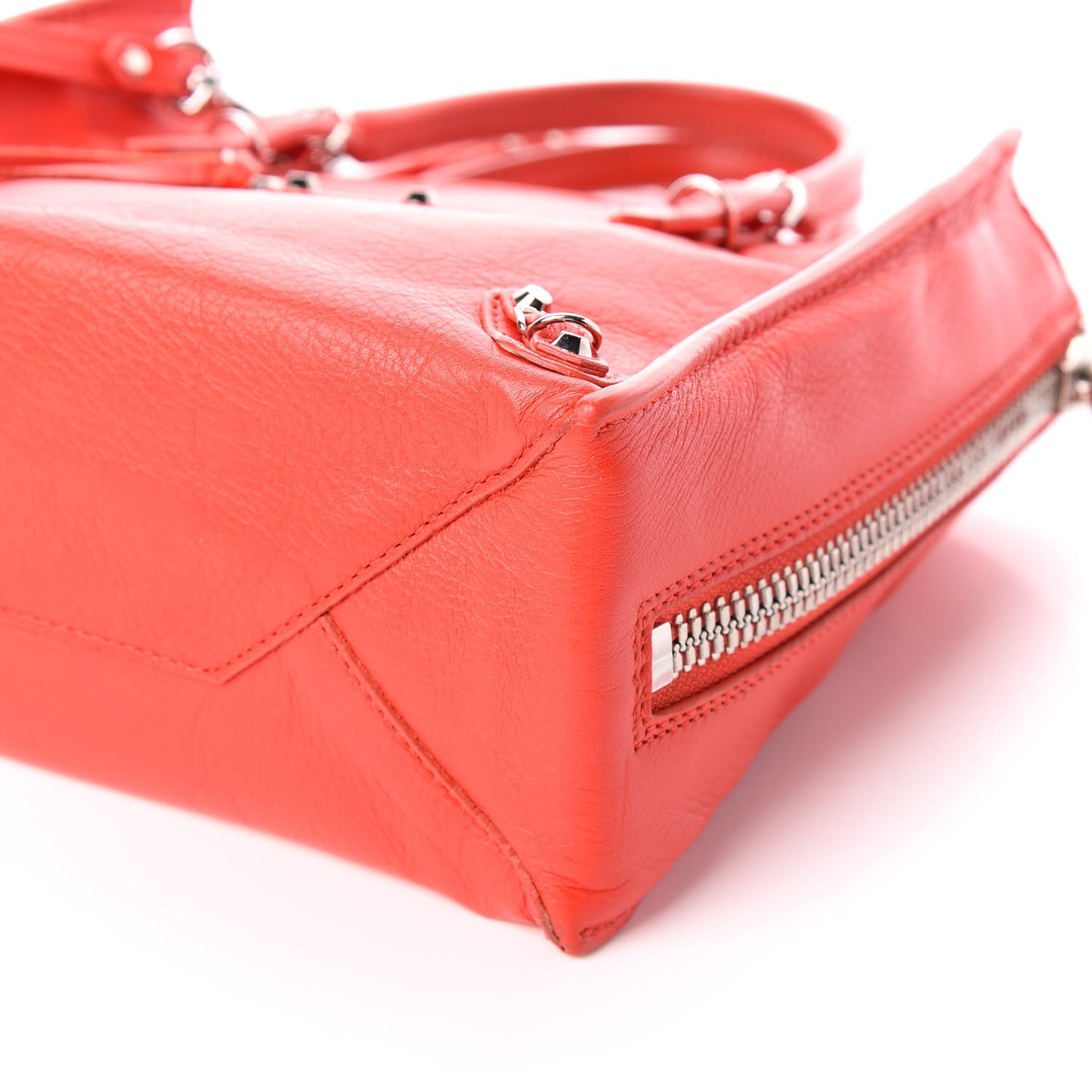 Calfskin Papier Mini A4 Zip Around Tote Rouge Coquelicot