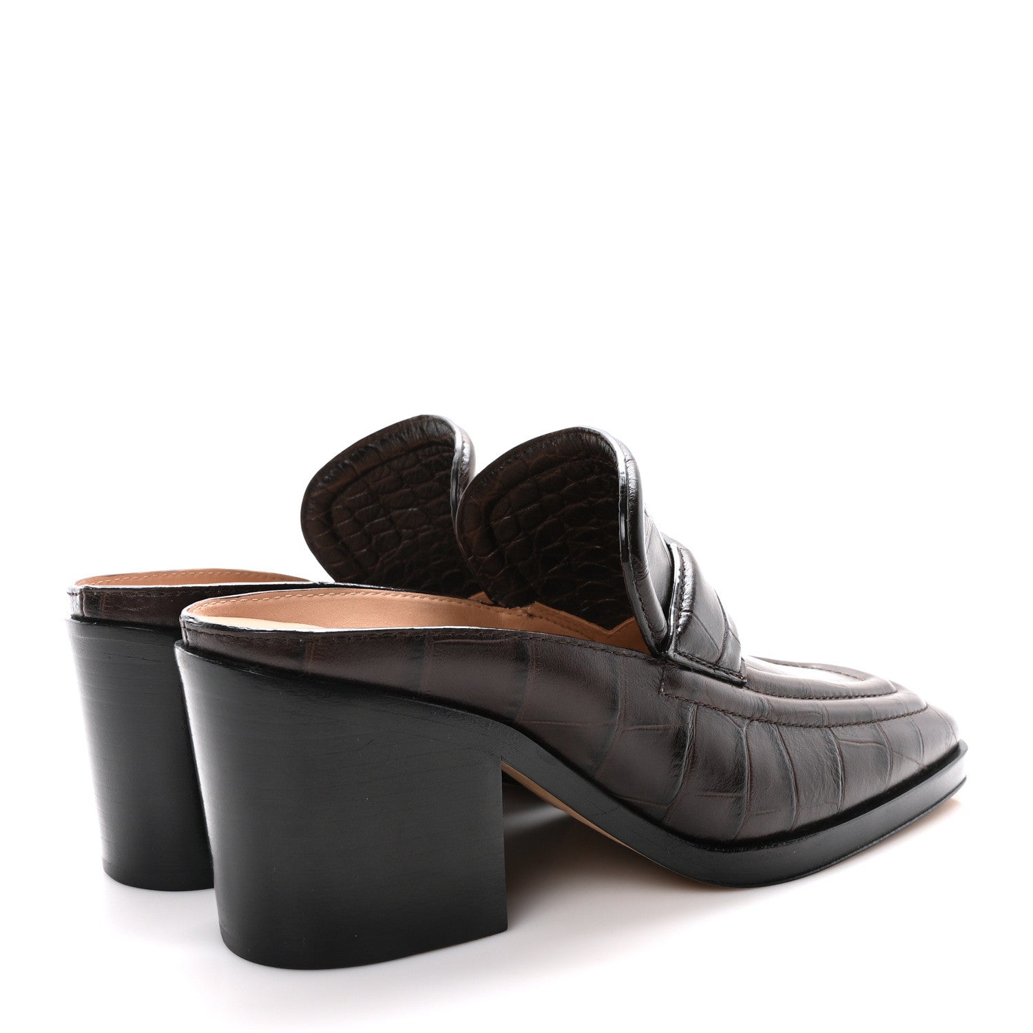 Bottega Veneta Calfskin Alligator Embossed Mules 37 Fondant 5 of 9
