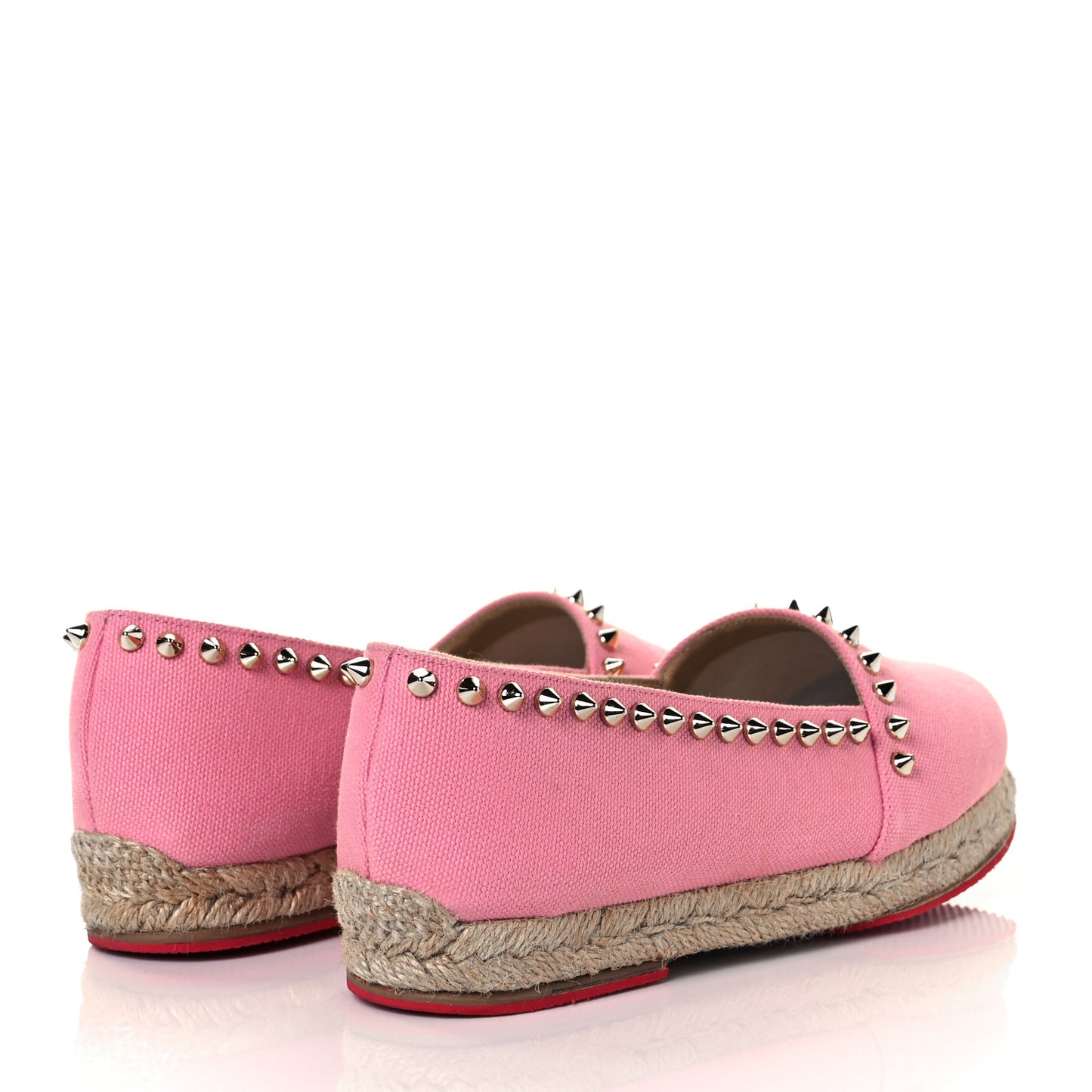 Canvas Ares Spikes Flat Espadrilles 37 Rose