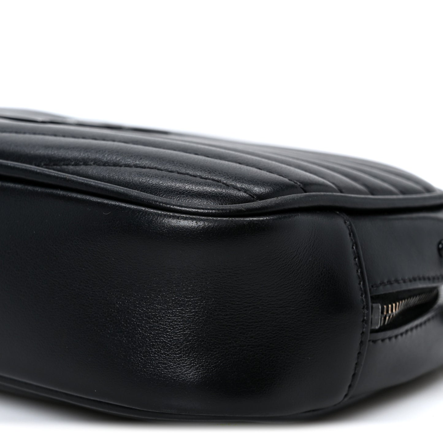 Calfskin Matelasse Monochrome Monogram Mini Lou Camera Bag Black