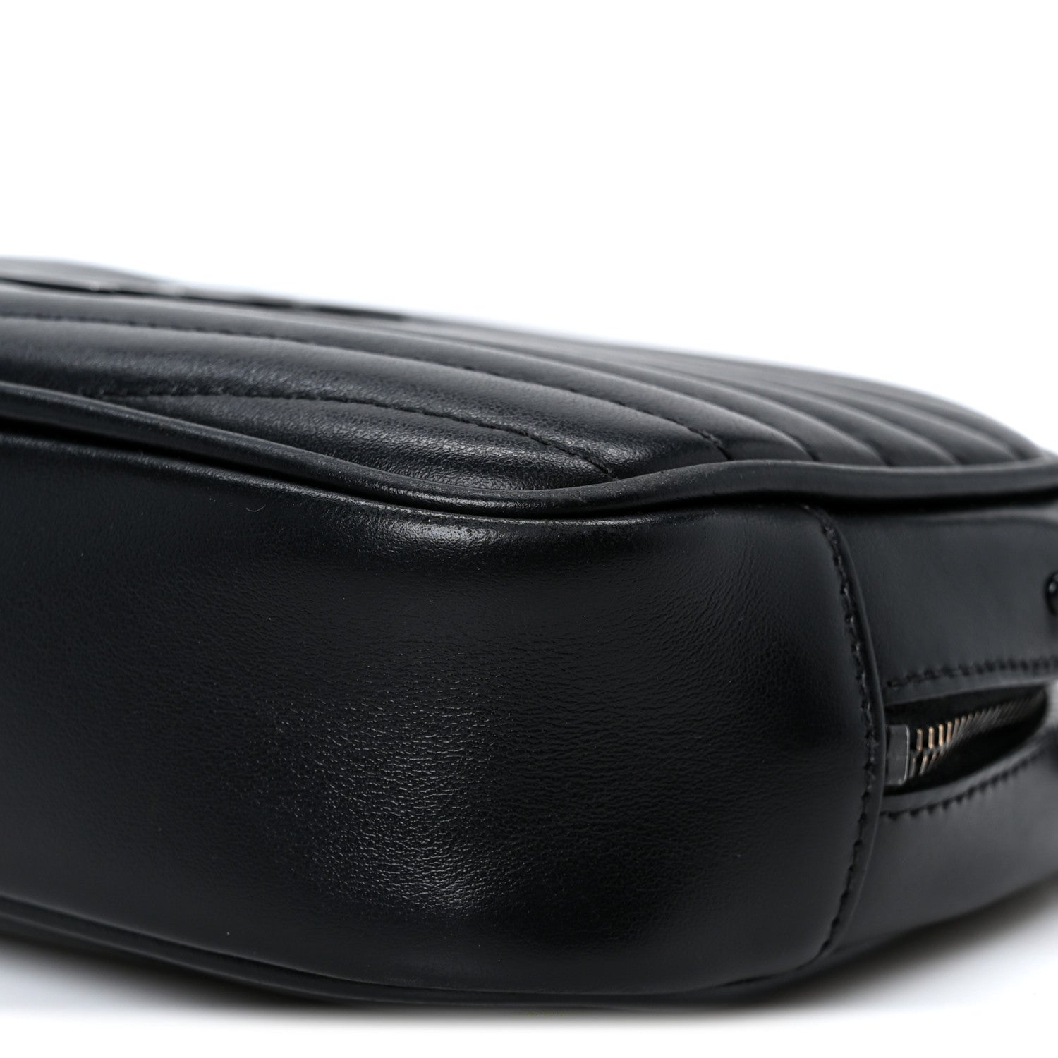 Saint Laurent Calfskin Matelasse Monochrome Monogram Mini Lou Camera Bag Black 9 of 10