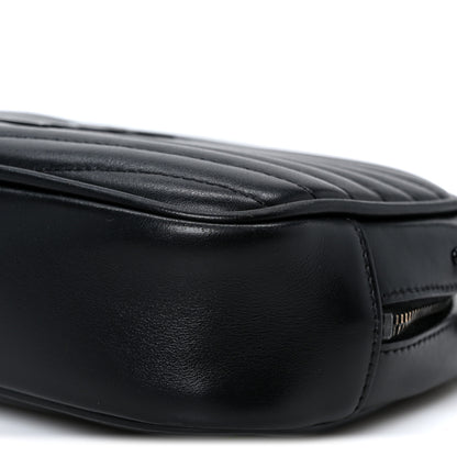 Saint Laurent Calfskin Matelasse Monochrome Monogram Mini Lou Camera Bag Black 9 of 10