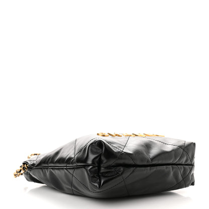 Chanel Shiny Calfskin Quilted Mini Chanel 22 Black 4 of 11