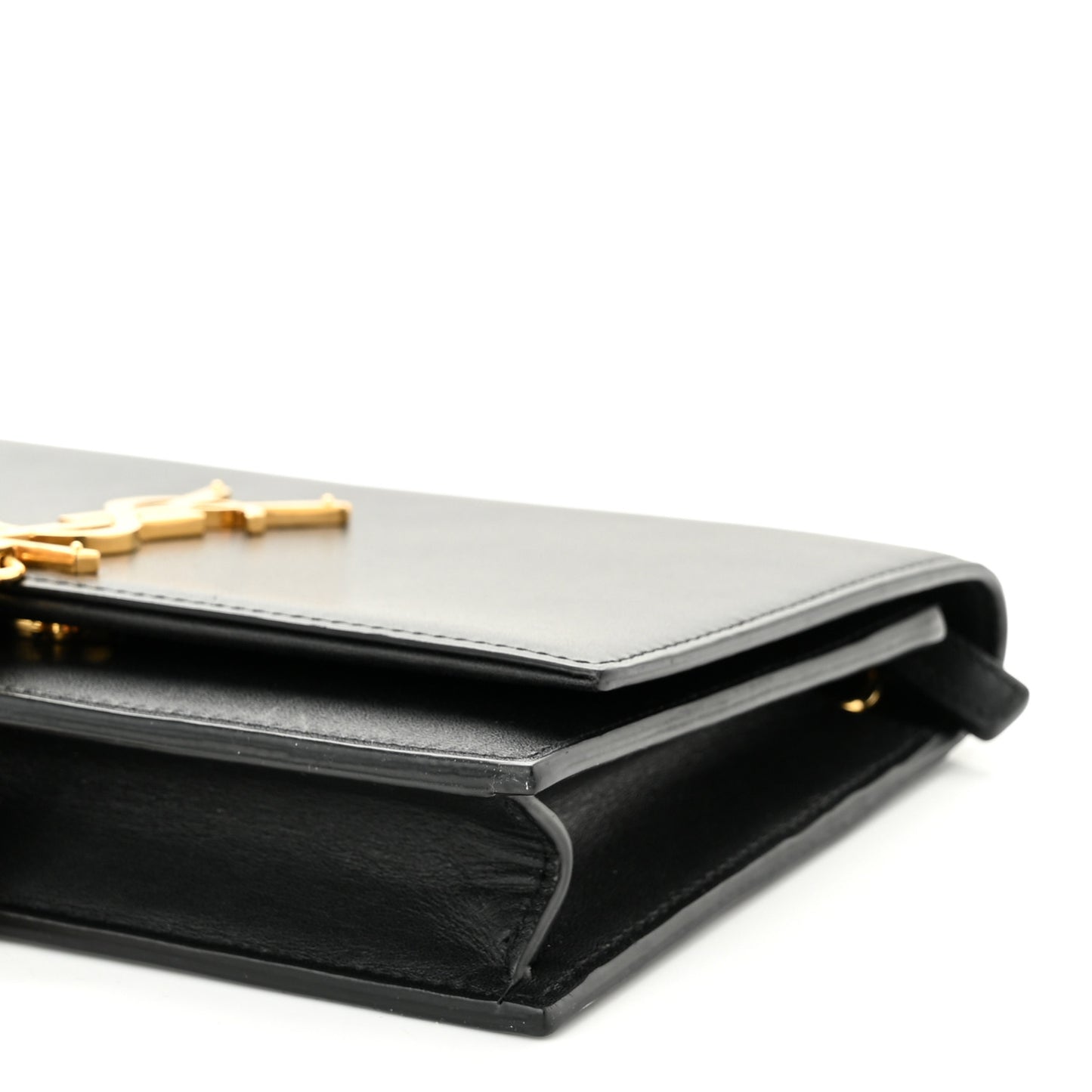 Smooth Calfskin Classic Monogram Kate Tassel Chain Wallet Black