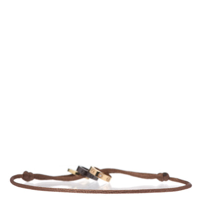 Cartier 18K Pink Yellow Gold Ceramic Diamond LOVE Cord Bracelet Brown 3 of 5