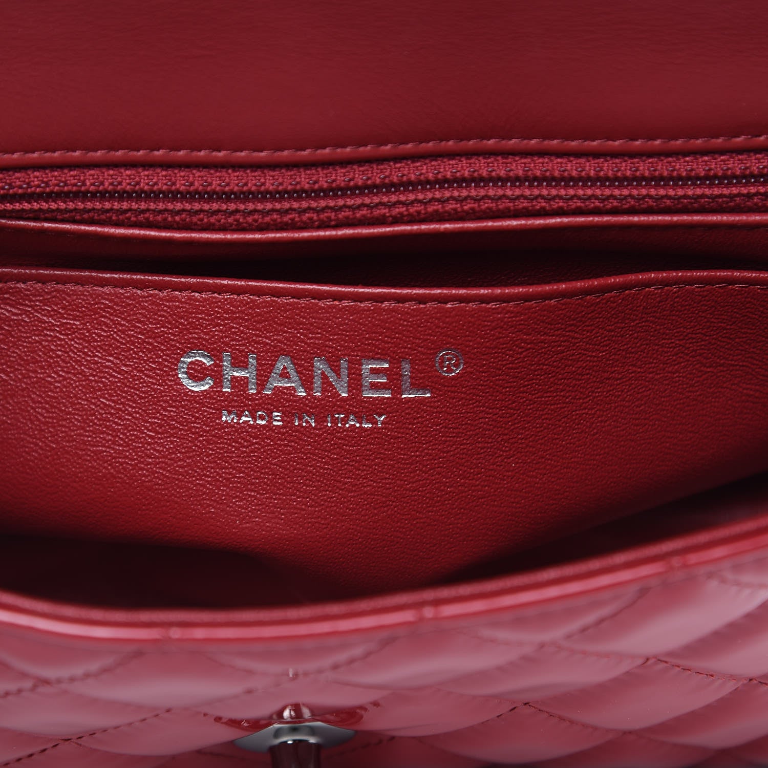 Chanel Patent Calfskin Quilted Mini Rectangular Flap Red 8 of 10