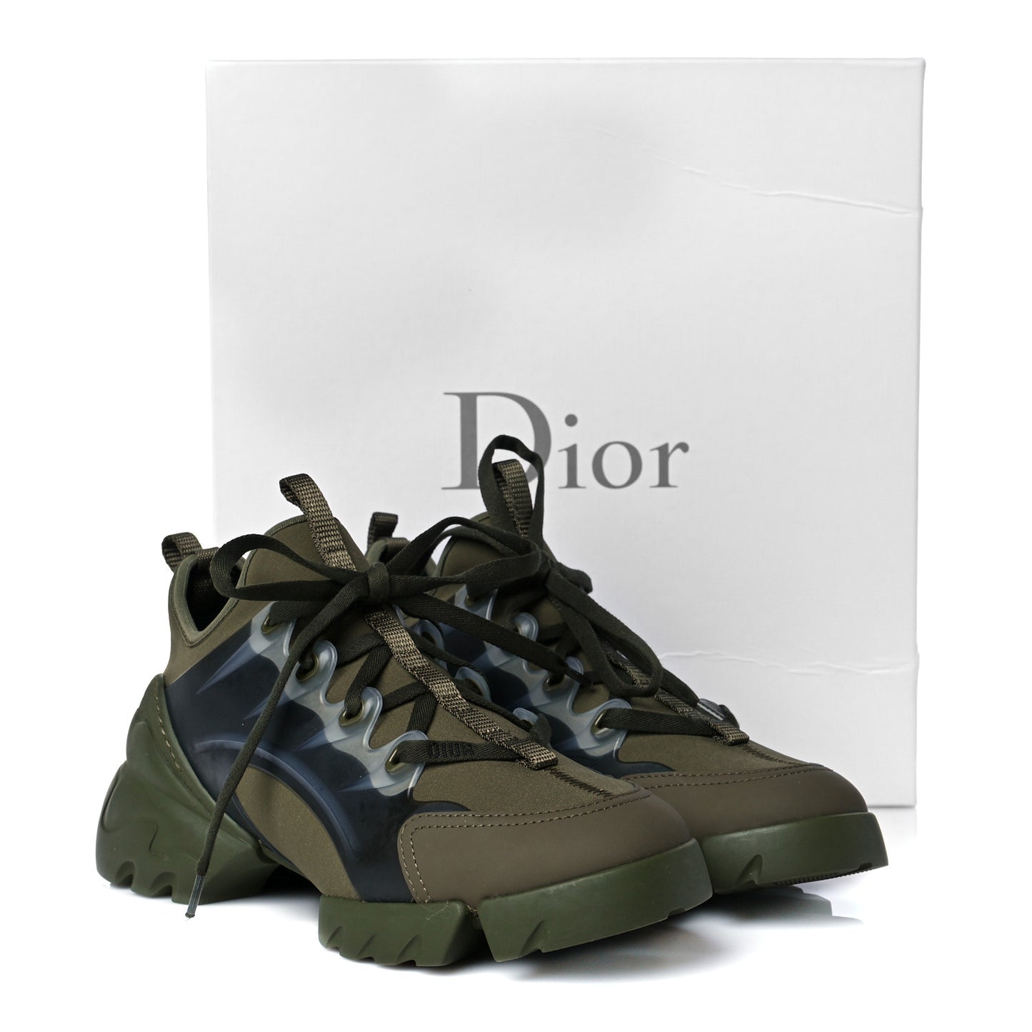 Neoprene Rubber Womens D-Connect Sneakers 38 Kaki