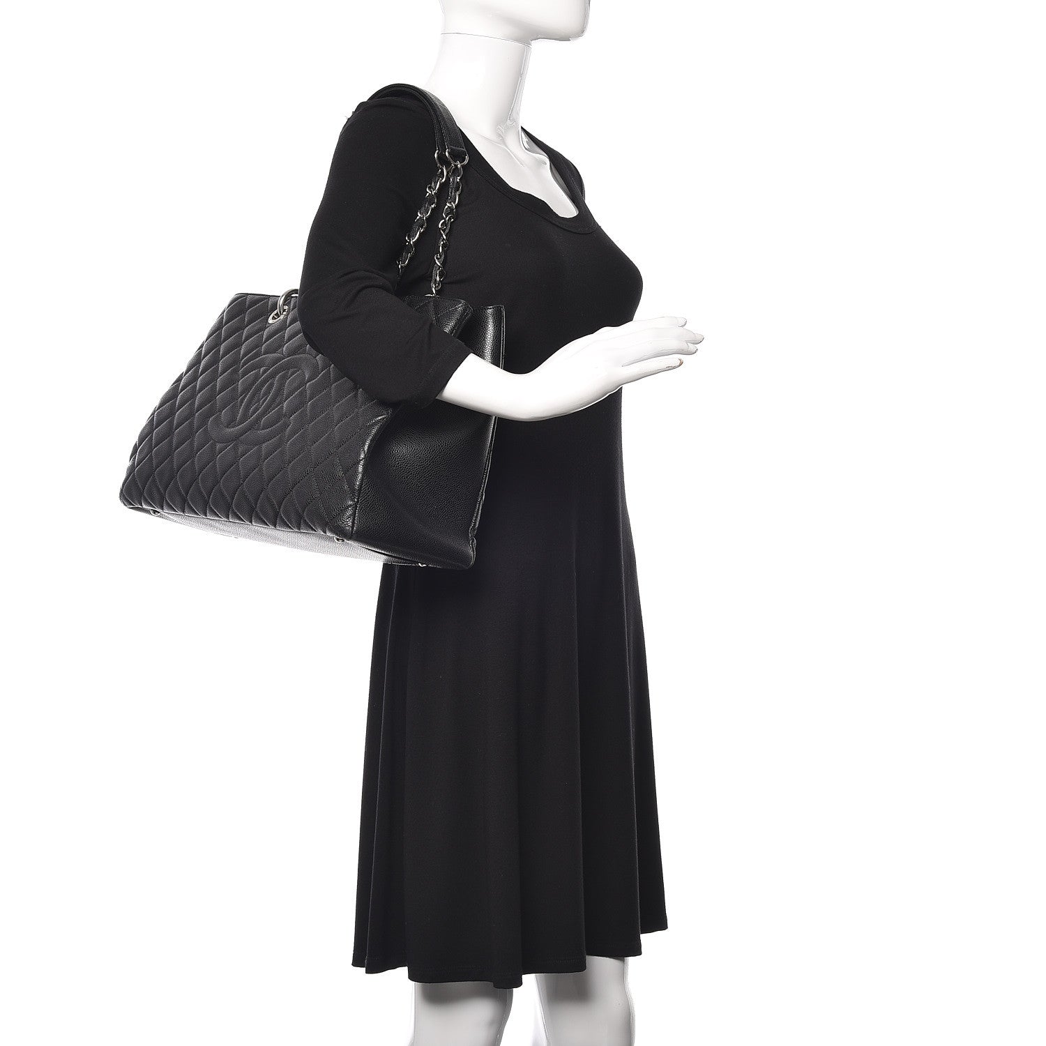 Chanel Caviar Quilted XL Grand Shopping Tote GST Black 2 of 9