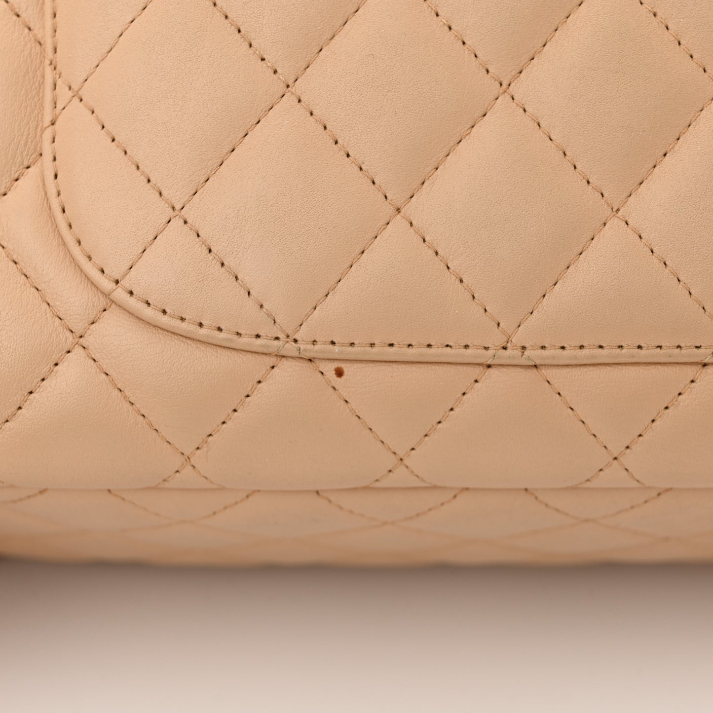 Calfskin Quilted Large Cambon Bowler Beige Black