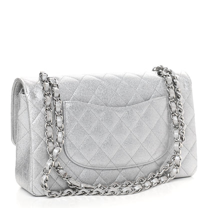 Chanel Glittered Metallic Caviar Quilted Medium Double Flap Silver 3 of 9
