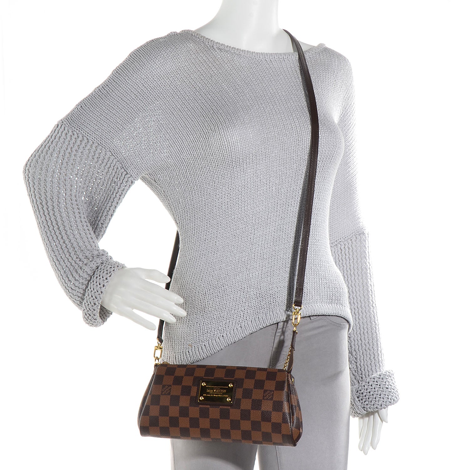 Louis Vuitton Damier Ebene Eva Clutch 2 of 7