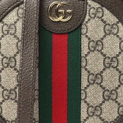 Gucci GG Supreme Monogram Web Mini Ophidia Round Shoulder Bag Brown 8 of 10