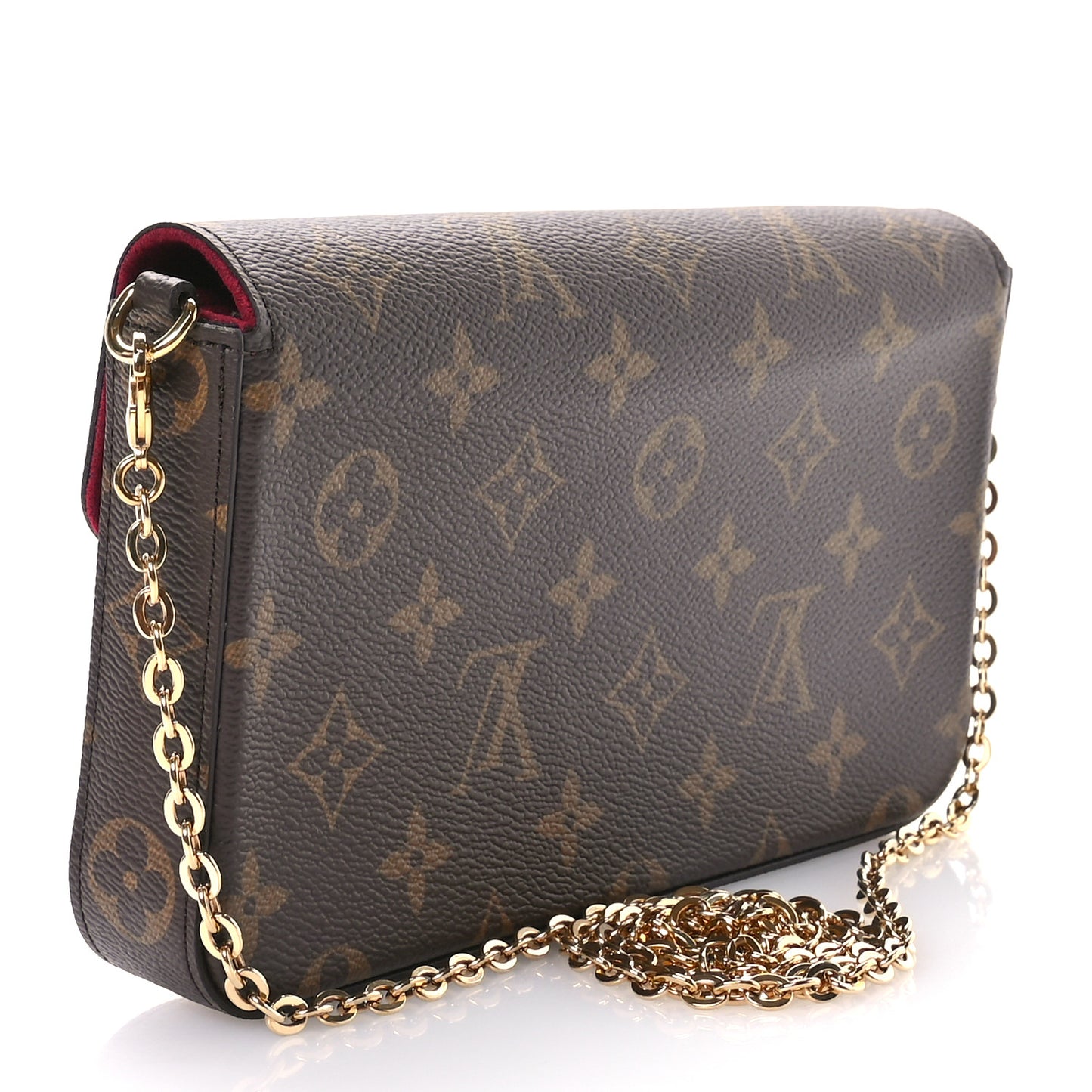 Monogram Pochette Felicie Chain Wallet Fuchsia