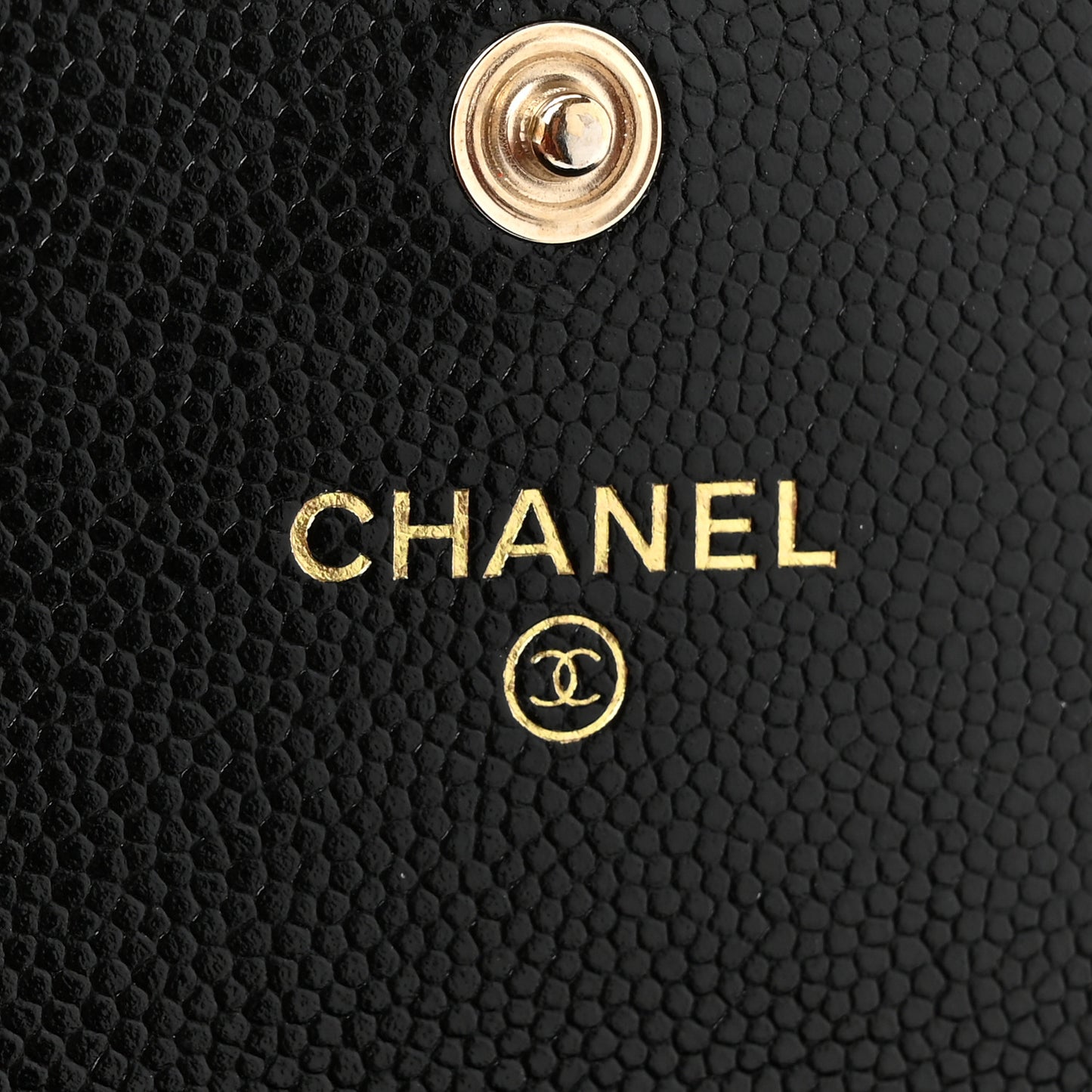 Caviar Quilted Pearl Coco Candy Wallet Black