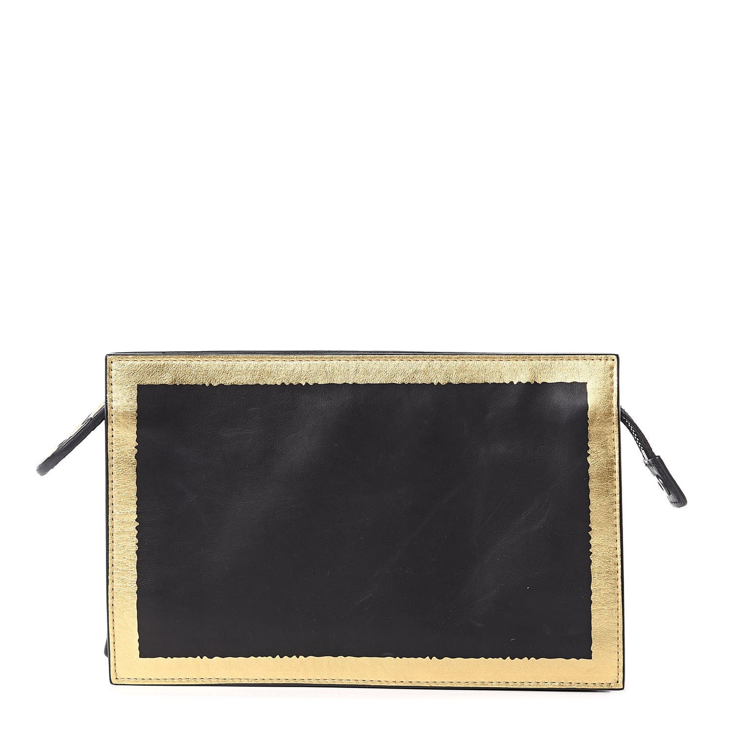 Gilded Waxed Leather Pouch Gold Black
