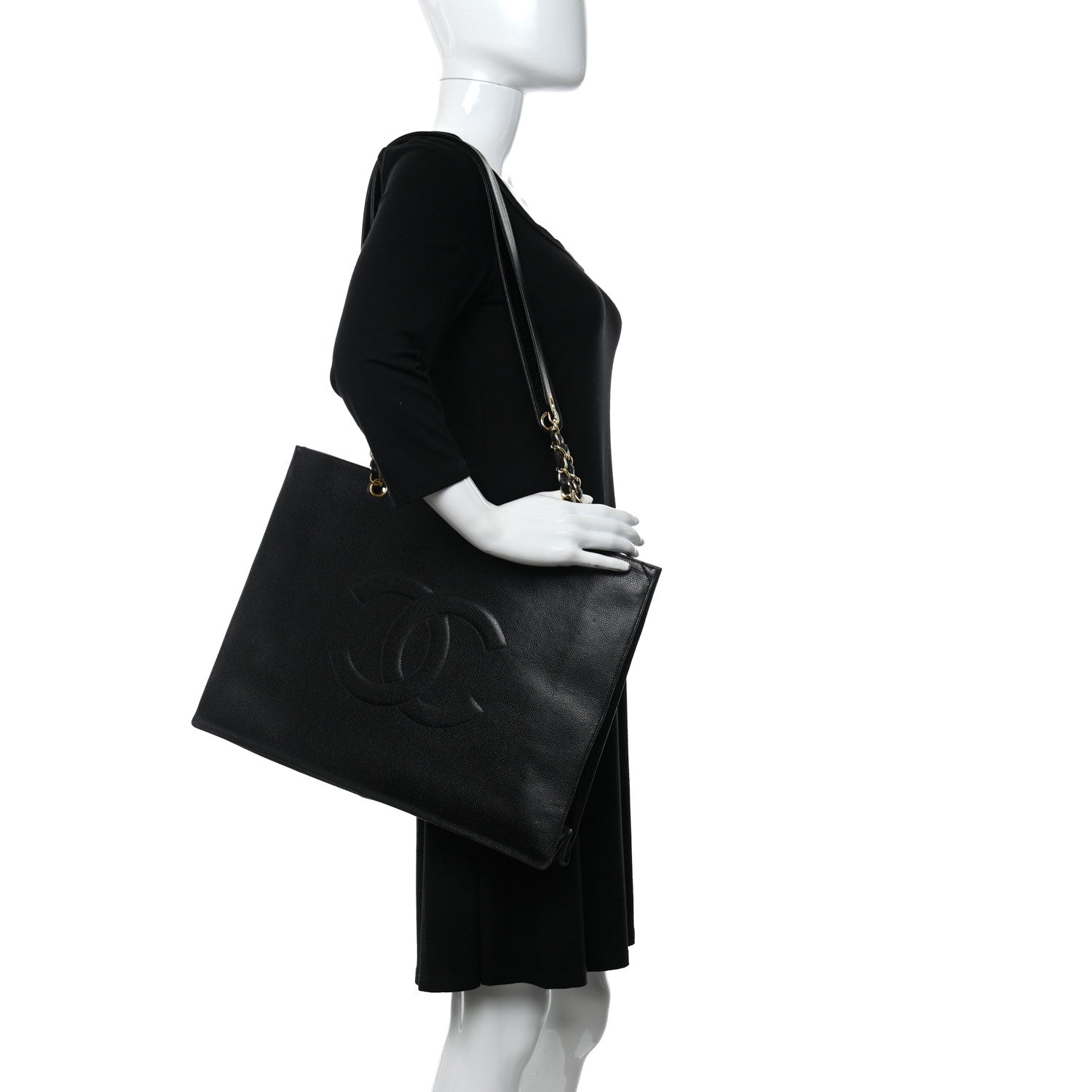 Chanel Caviar CC Shopper Tote Black 2 of 11