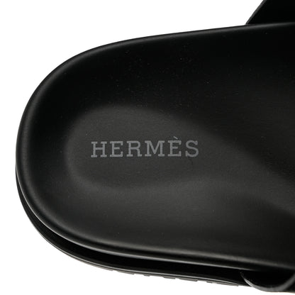 Hermes Calfskin Womens Chypre Sandals 37 Black 7 of 9