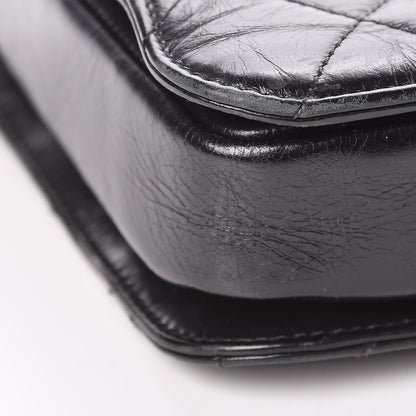 Chanel Glazed Calfskin Quilted Large Perfect Edge Flap Black 8 of 12