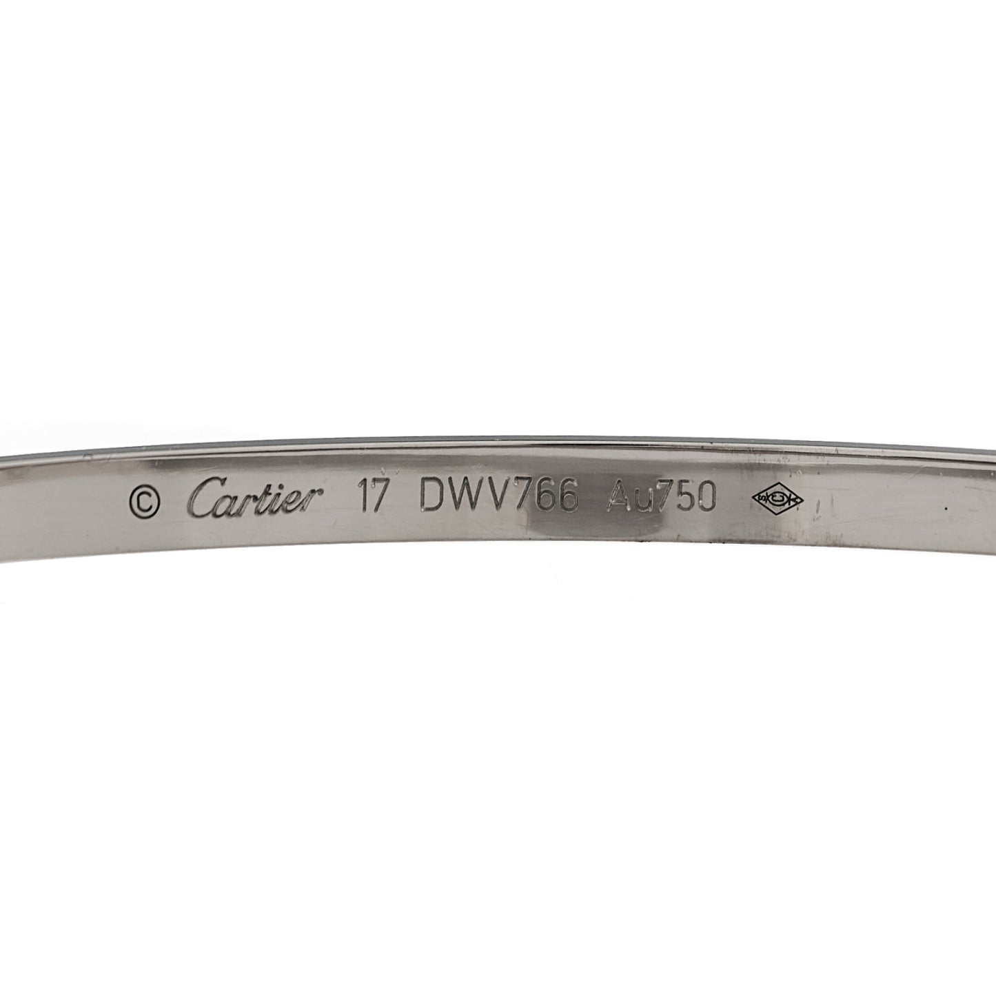 18K White Gold Small LOVE Bracelet 17