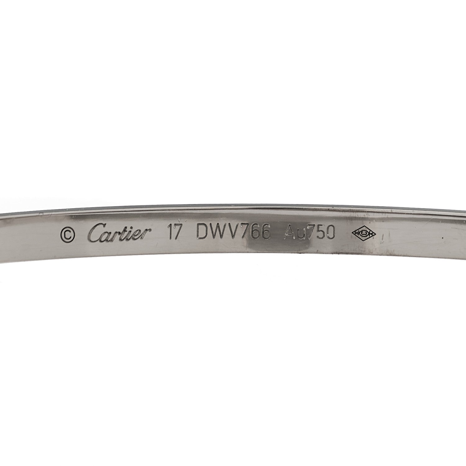 Cartier 18K White Gold Small LOVE Bracelet 17 3 of 9