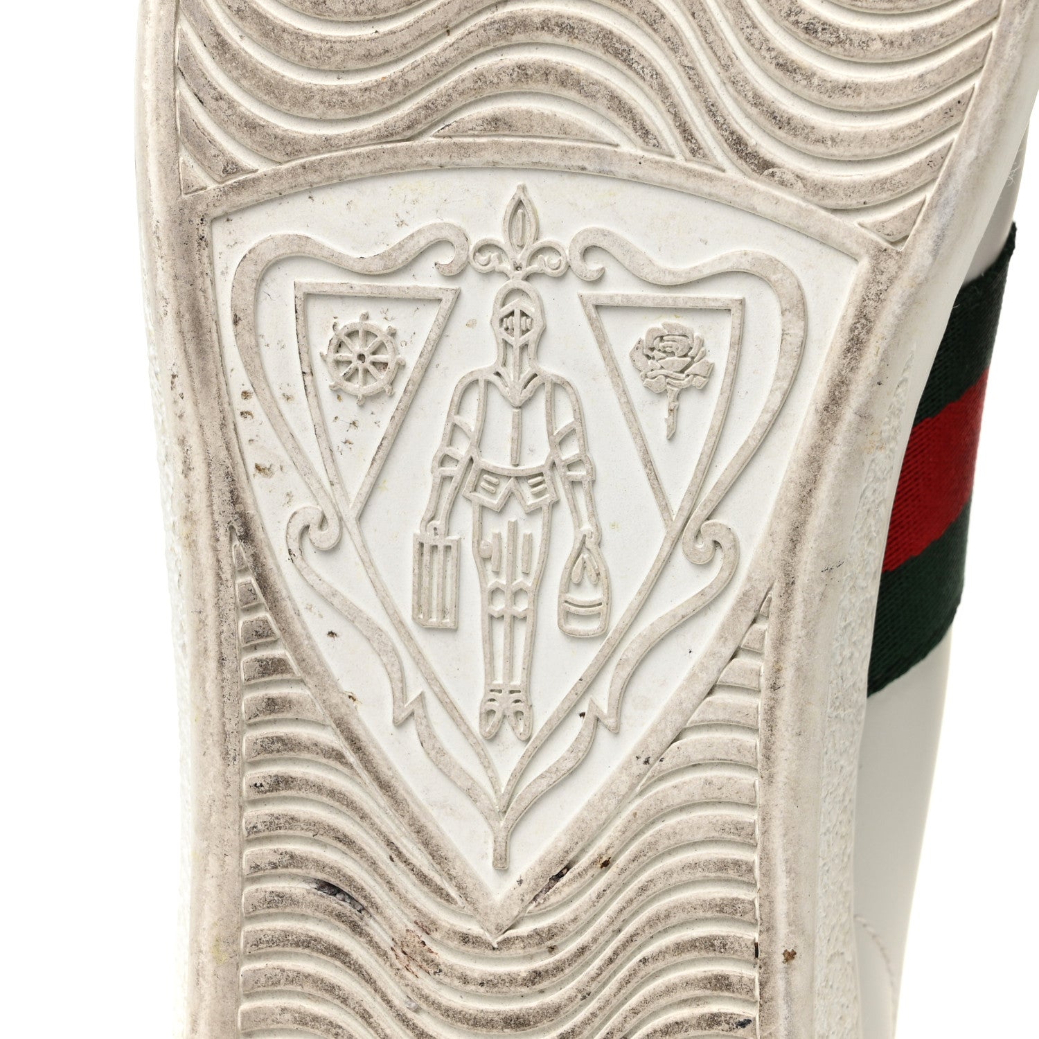 Gucci Calfskin Ayers Bee Embroidered Womens Ace Sneakers 36 White Green 7 of 10