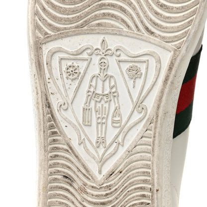 Gucci Calfskin Ayers Bee Embroidered Womens Ace Sneakers 36 White Green 7 of 10