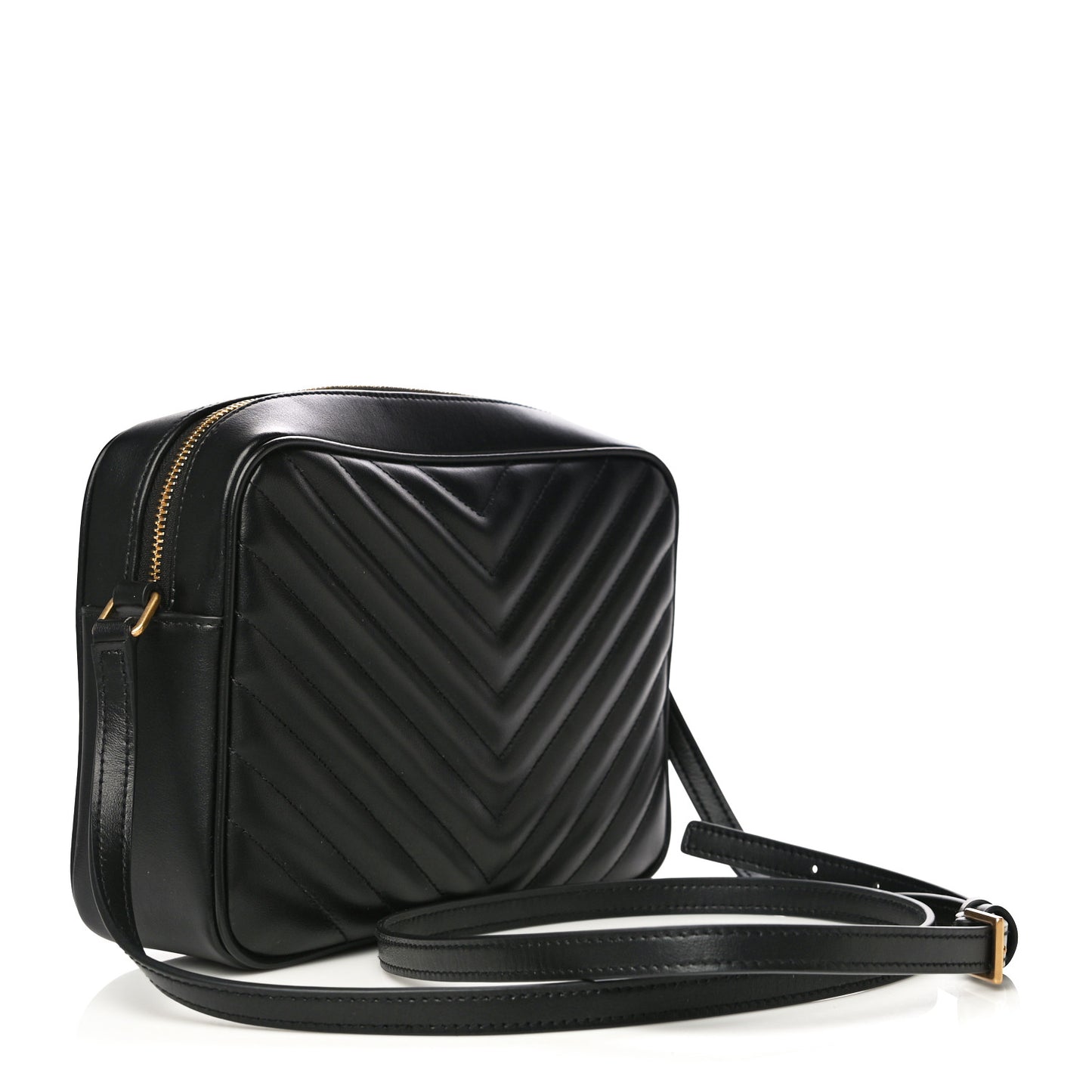 Calfskin Matelasse Monogram Lou Camera Bag Black