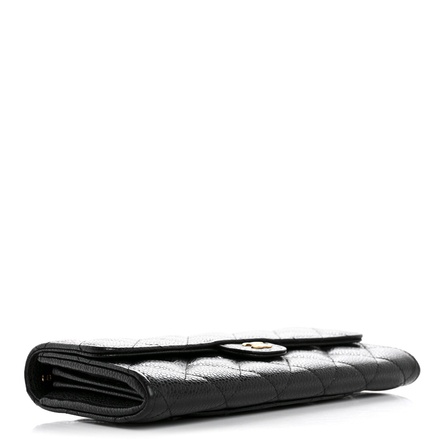 Chanel Caviar Quilted Large Gusset Flap Wallet Black 4 of 8