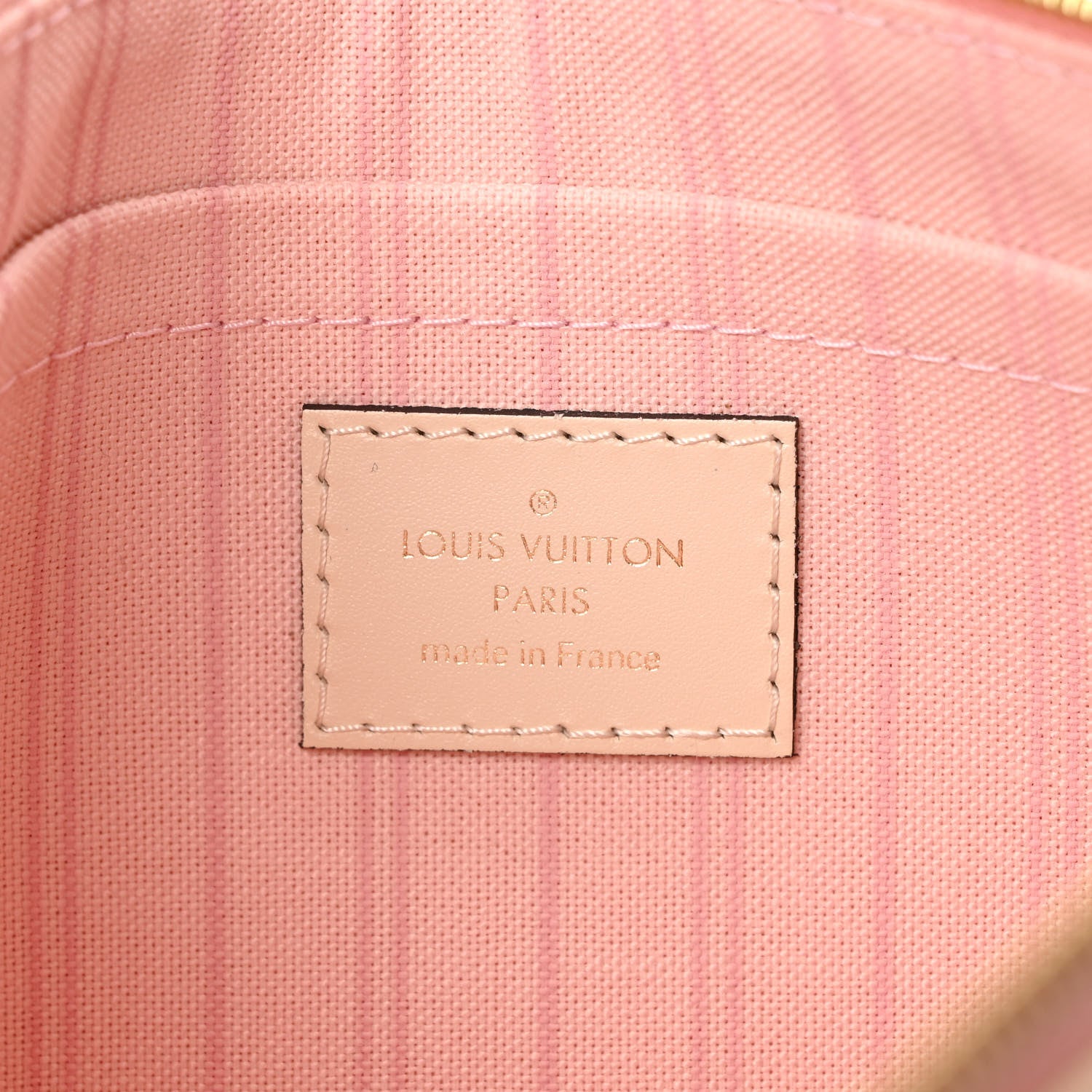 Louis Vuitton Damier Azur Neverfull MM GM Pochette Rose Ballerine 6 of 6