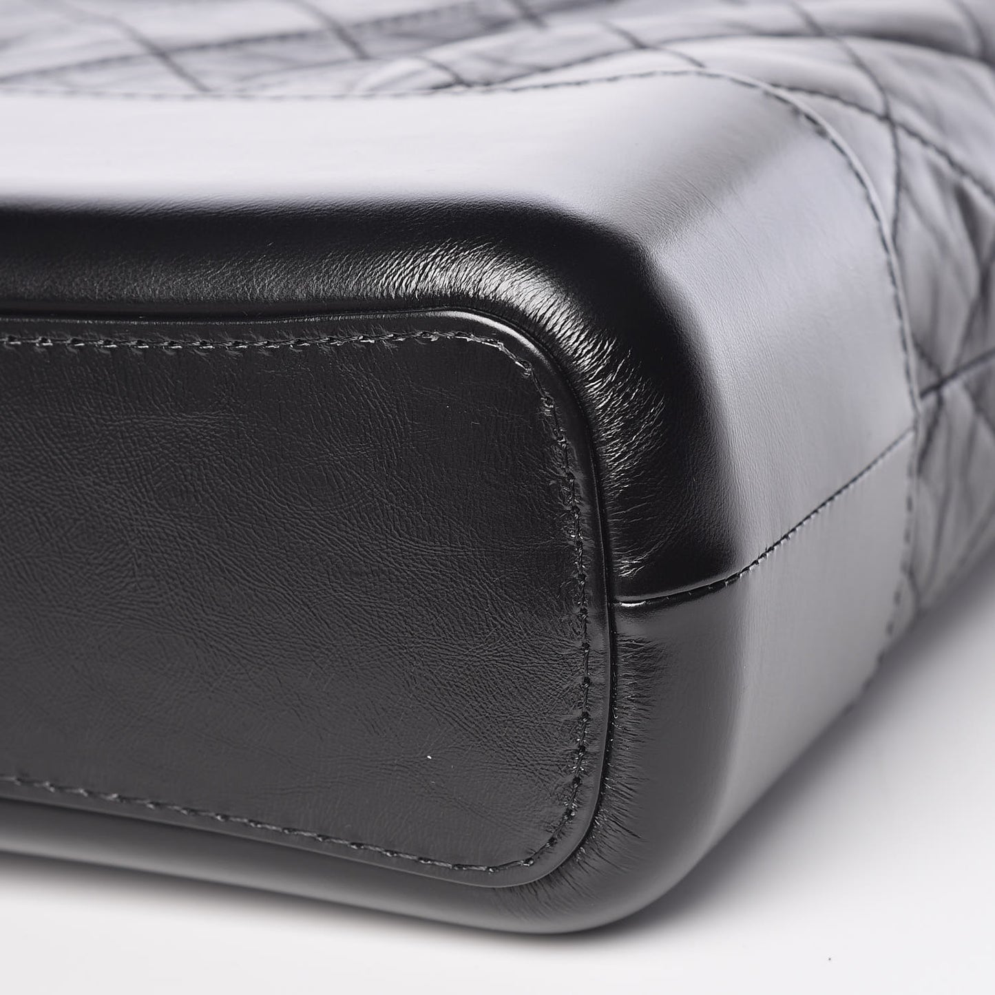 Aged Calfskin Quilted Medium Gabrielle Hobo Black