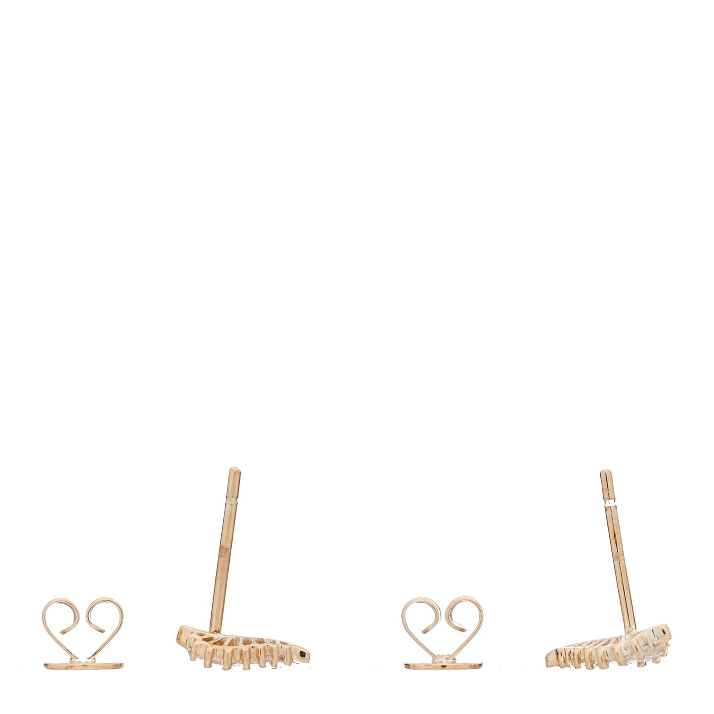 18K Rose Gold Diamond Small Palm Leaf Earrings