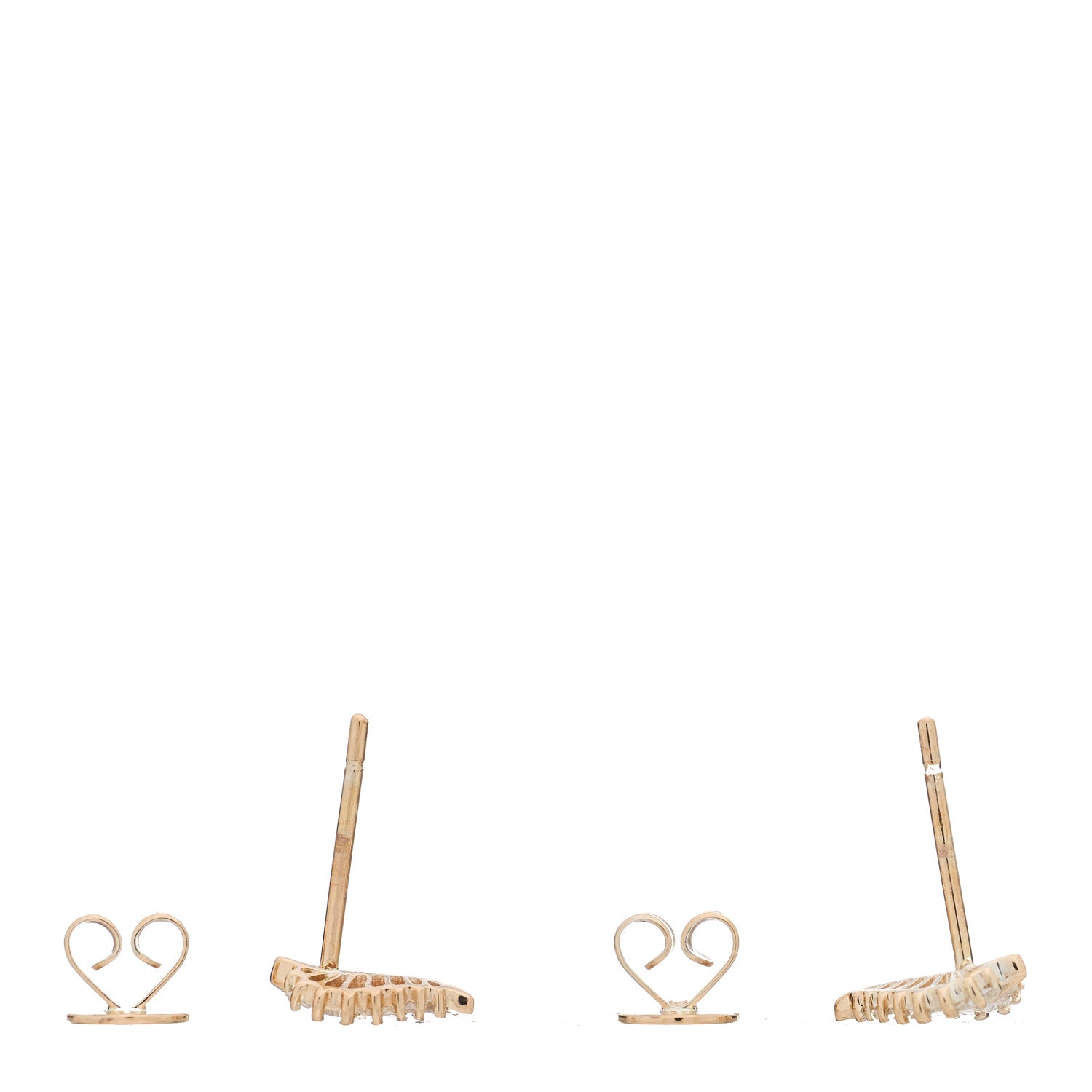 Anita Ko 18K Rose Gold Diamond Small Palm Leaf Earrings 3 of 4