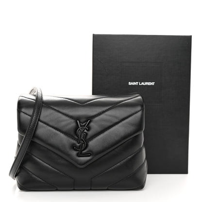 Saint Laurent Calfskin Y Quilted Monogram Monochrome Toy Loulou Crossbody Bag Black 11 of 11