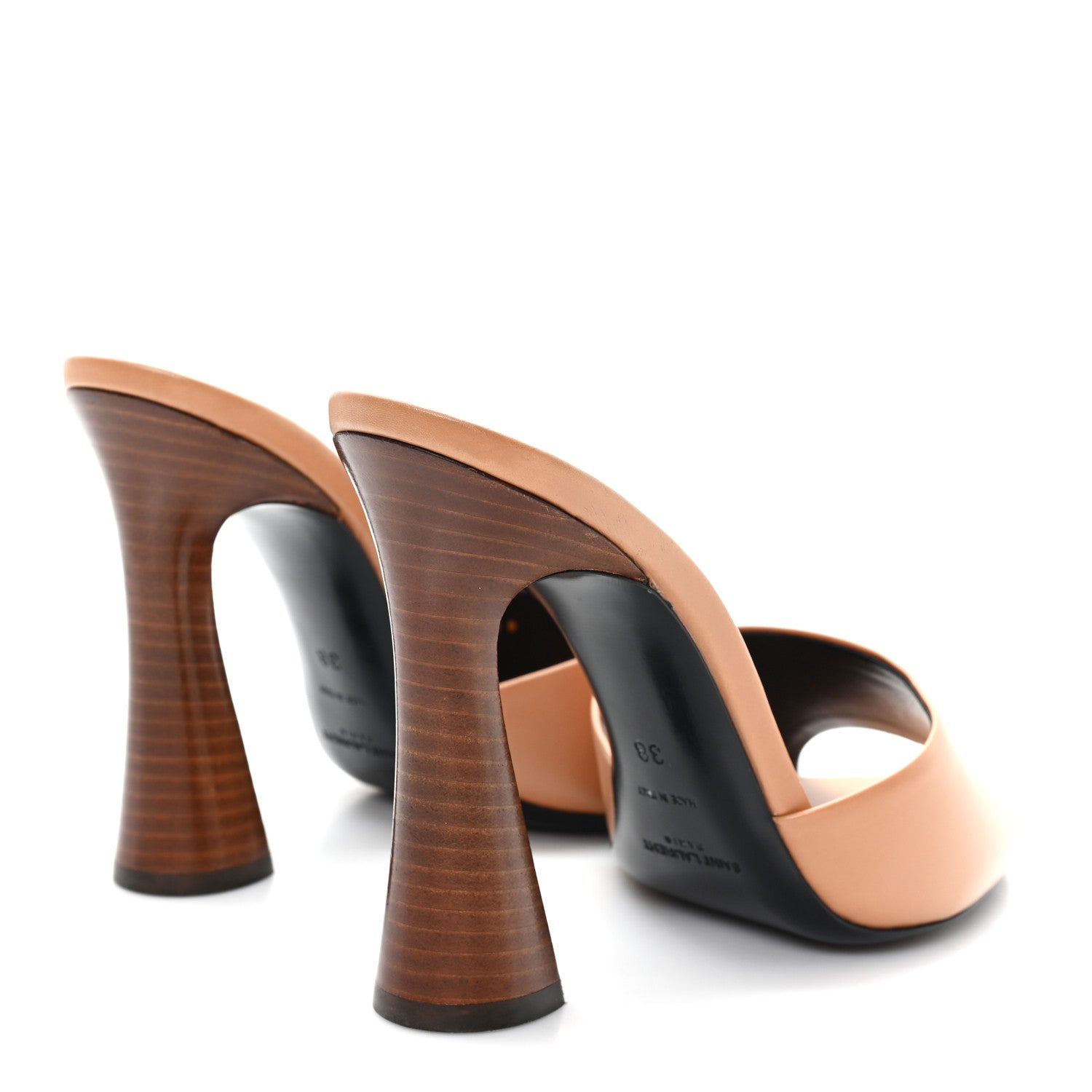 Saint Laurent Calfskin Gippy 105 Mule Sandals 38 Bisque 5 of 9