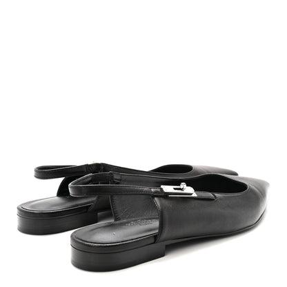 Hermes Nappa Lovely Slingback Flats 37.5 Black 5 of 10