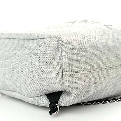 Chanel Woven Straw Raffia Large Deauville Backpack Grey Black 10 of 11