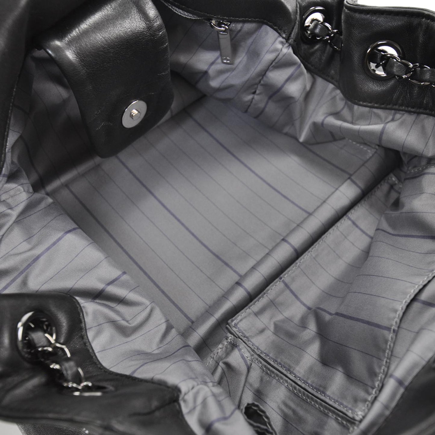 Lambskin Studded Flap Black