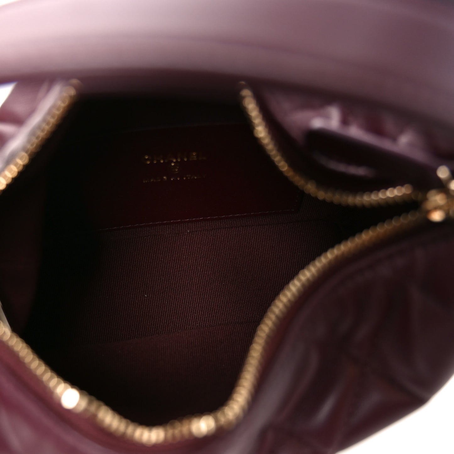 Lambskin Quilted Hobo Clutch With Chain Burgundy