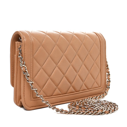 Chanel Lambskin Quilted Hold The Line Wallet On Chain WOC Dark Beige 3 of 12