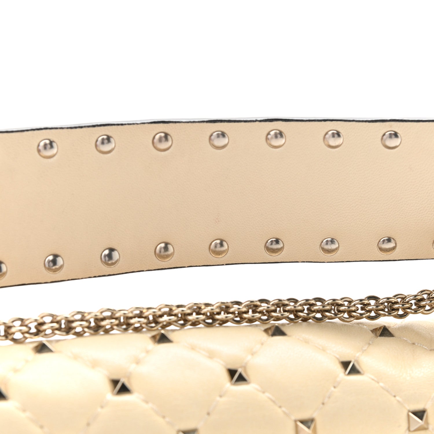 Valentino Garavani Nappa Medium Rockstud Spike Shoulder Bag Light Ivory 12 of 14