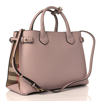Burberry Derby Calfskin House Check Medium Banner Tote Pale Orchid 3 of 10