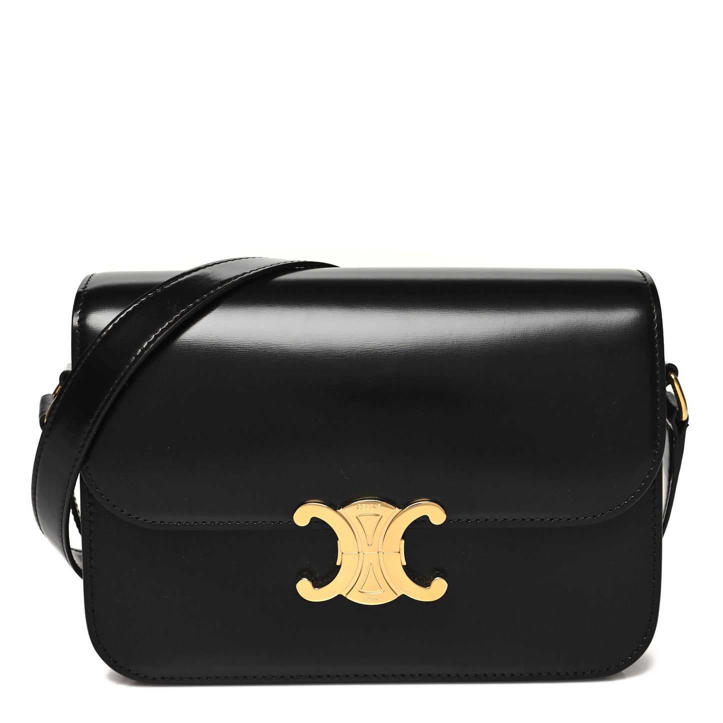 Shiny Calfskin Medium Triomphe Black