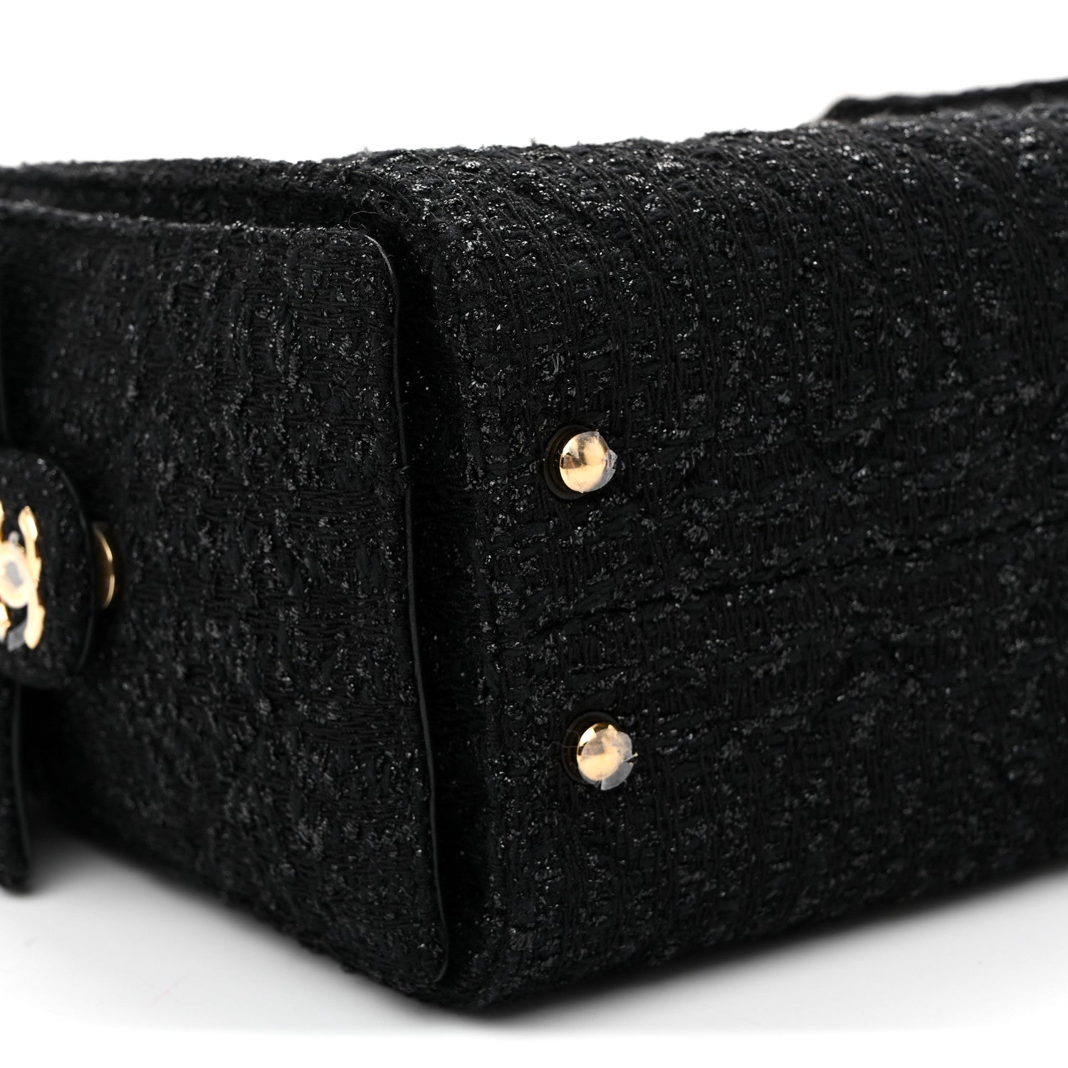 Chanel Tweed Quilted Small Chanel 25 Handbag Black 9 of 10