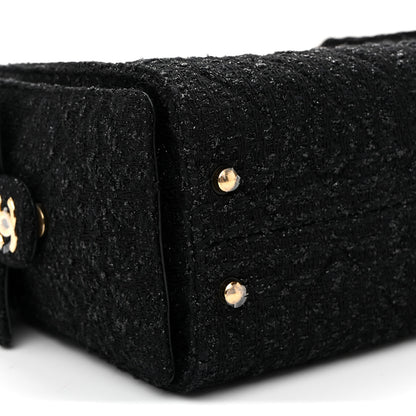 Chanel Tweed Quilted Small Chanel 25 Handbag Black 9 of 10