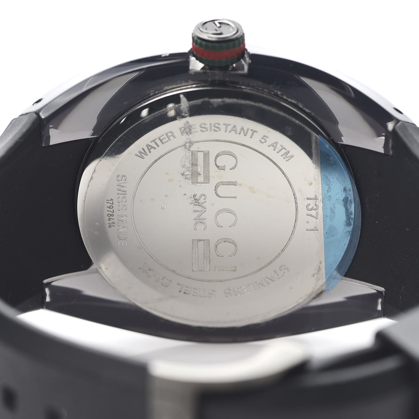 Stainless Steel Rubber 46mm Sync Web Quartz Watch Black